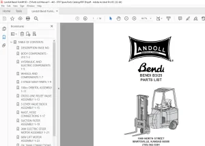 Landoll Bendi Forklift B325 Parts Manual F-443-0707 PDF