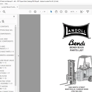 Landoll Bendi Forklift B325 Parts Manual F-443-0707 PDF