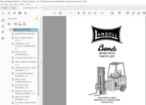 Landoll Bendi Forklift B3/25 Parts Manual F-443-0707 - PDF DOWNLOAD