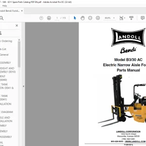 Landoll Bendi Forklift B330 AC Electric Narrow Aisle Forklift Parts Manual