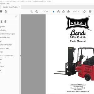 Landoll Bendi Forklift B40i4 Forklift Parts Manual - PDF DOWNLOAD