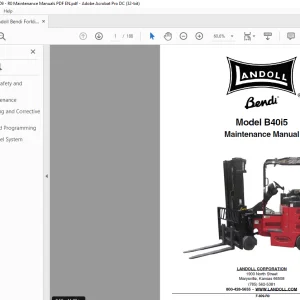 Landoll Bendi Forklift B40i5 Maintenance Manual  - PDF DOWNLOAD