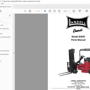 Landoll Bendi Forklift B40i5 Parts Manual - PDF DOWNLOAD