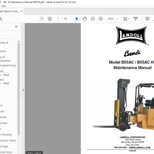 Landoll Bendi Forklift B55AC/B55AC HL Maintenance Manual  - PDF DOWNLOAD