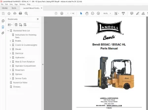 Landoll Bendi Forklift B55AC / B55AC HL Parts Manual F-596-R2 PDF