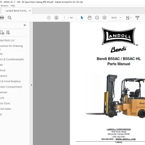 Landoll Bendi Forklift B55AC / B55AC HL Parts Manual F-596-R2 PDF