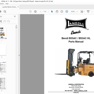 Landoll Bendi Forklift B55ACB55AC HL Parts Manual PDF