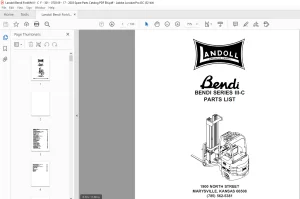 Landoll Bendi Forklift SERIES III-C Parts List Manual F-301-0703 - PDF DOWNLOAD