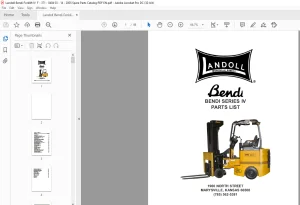 Landoll Bendi Forklift SERIES IV Parts Manual F-371-0404 - PDF DOWNLOAD