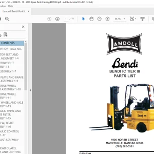 Landoll Bendi IC Tier III Parts List Manual F-501-0309 PDF