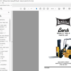 Landoll Bendi IC TIER III PARTS LIST Manual - PDF DOWNLOAD