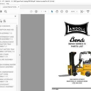 Landoll Bendi SERIES IV PARTS LIST Manual - PDF DOWNLOAD