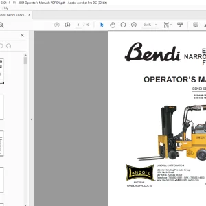 Landoll Bendi Series IV Electric Narrow Aisle Forklift Operator’s Manual