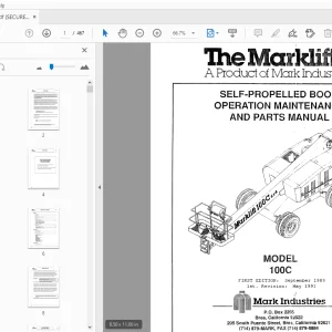 MARKLIFT 100C SELF-PROPELLED BOOM OPERATION & PARTS MANUAL 17127 - PDF