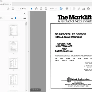 MARKLIFT 15E S15E S15EX SELF-PROPELLED SCISSOR OPERATION & PARTS MANUAL - PDF
