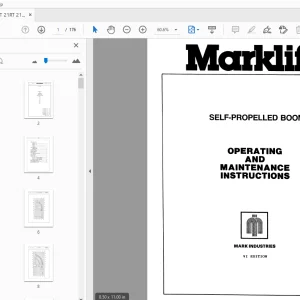 MARKLIFT 21RT 21S 30H 30L 30RT SELF-PROPELLED BOOM OPERATION MANUAL - PDF