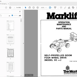 MARKLIFT 30 4x4 SELF-PROPELLED BOOM FOUR WHEEL DRIVE OPERATION & PARTS MANUAL - PDF