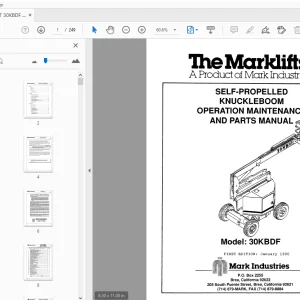 MARKLIFT 30KBDF SELF-PROPELLED KNUCKLEBOOM OPERATION & PARTS MANUAL 17303 - PDF