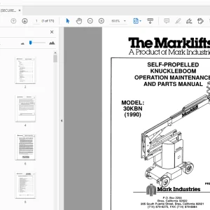 MARKLIFT 30KBN (1990) SELF-PROPELLED KNUCKLEBOOM OPERATION & PARTS MANUAL - PDF