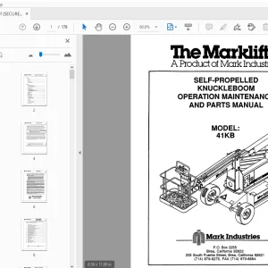 MARKLIFT 41KB SELF-PROPELLED KNUCKLEBOOM OPERATION & PARTS MANUAL - PDF