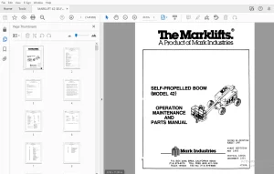 MARKLIFT 42 SELF-PROPELLED BOOM OPERATION & PARTS MANUAL 17106 - PDF