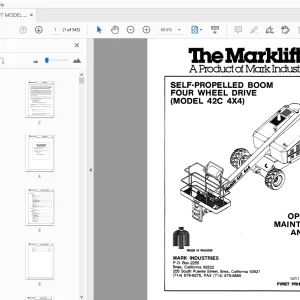 MARKLIFT 42C 4X4 SELF-PROPELLED BOOM FOUR WHEEL DRIVE OPERATION & PARTS MANUAL - PDF