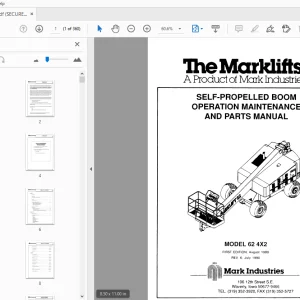 MARKLIFT 62 4X2 SELF-PROPELLED BOOM OPERATION & PARTS MANUAL - PDF
