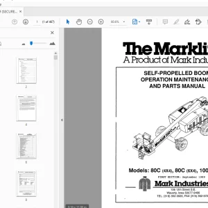 MARKLIFT 80C ,80C ,100C SELF-PROPELLED BOOM OPERATION & PARTS MANUAL - PDF