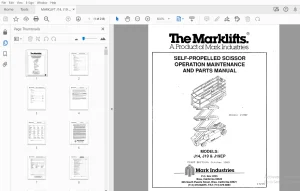 MARKLIFT J14, J19 & J19EP SELF-PROPELLED SCISSOR OPERATION & PARTS MANUAL 17218 - PDF