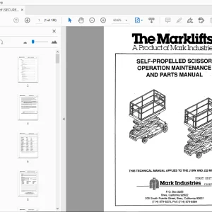 MARKLIFT J19W & J25 SELF-PROPELLED SCISSOR OPERATION MAINTENANCE & PARTS MANUAL - PDF