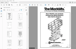 MARKLIFT J30EP SELF-PROPELLED SCISSOR OPERATION & PARTS MANUAL 17224 - PDF