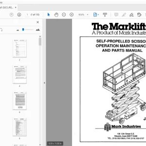 MARKLIFT J30EP SELF-PROPELLED SCISSOR OPERATION & PARTS MANUAL 17224 - PDF