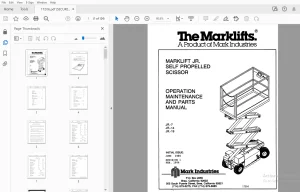 MARKLIFT JR-7 JR-14 JR-19 SELF PROPELLED SCISSOR OPERATION & PARTS MANUAL - PDF