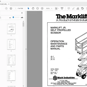 MARKLIFT JR-7 JR-14 JR-19 SELF PROPELLED SCISSOR OPERATION & PARTS MANUAL - PDF
