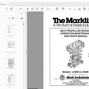 MARKLIFT LS30E & LS36E SELF-PROPELLED SCISSOR OPERATION & PARTS MANUAL - PDF