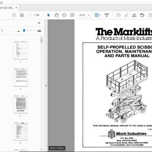 MARKLIFT LS30G & LS36G SELF-PROPELLED SCISSOR OPERATION & PARTS MANUAL 17222 - PDF