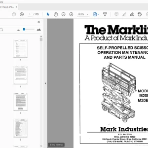 MARKLIFT M20EST M20ESEP SELF-PROPELLED SCISSOR OPERATION & PARTS MANUAL - PDF