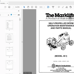 MARKLIFT MODEL 40 I SELF-PROPELLED BOOM OPERATION & PARTS MANUAL 17105 - PDF