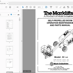 MARKLIFT MODEL 42 4X4 SELF-PROPELLED BOOM OPERATION & PARTS MANUAL 17107 - PDF
