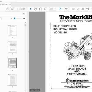 MARKLIFT MODEL 551 SELF PROPELLED INDUSTRIAL BOOM OPERATION & PARTS MANUAL - PDF