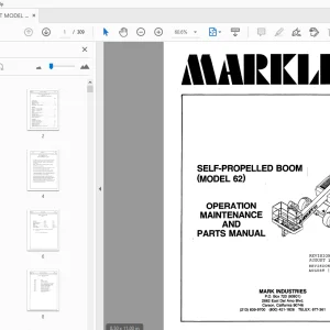 MARKLIFT MODEL 62 SELF-PROPELLED BOOM OPERATION & PARTS MANUAL - PDF