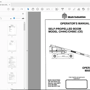 MARKLIFT MODEL CH44C/CH50C (CE) SELF-PROPELLED BOOM OPERATOR'S MANUAL - PDF