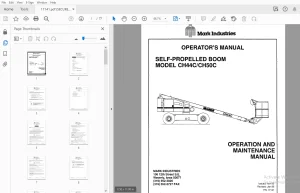 MARKLIFT MODEL CH44C/CH50C SELF-PROPELLED BOOM OPERATOR'S MANUAL - PDF