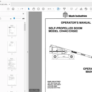 MARKLIFT MODEL CH44C/CH50C SELF-PROPELLED BOOM OPERATOR'S MANUAL - PDF
