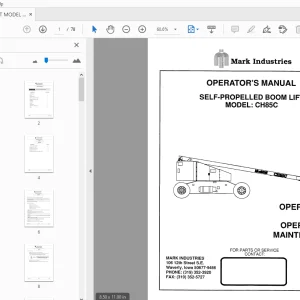 MARKLIFT MODEL CH85C SELF-PROPELLED BOOM LIFT OPERATOR'S MANUAL - PDF