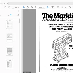 MARKLIFT MODEL:J20NEP SELF-PROPELLED SCISSOR OPERATION & PARTS MANUAL - PDF