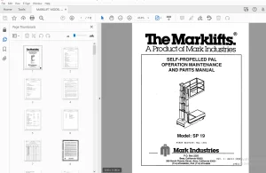 MARKLIFT MODEL SP 19 SELF-PROPELLED PAL OPERATION & PARTS MANUAL 17211 - PDF