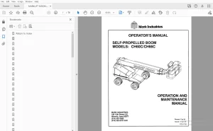 MARKLIFT MODELS:CH60C/CH66C SELF-PROPELLED BOOM OPERATOR'S MANUAL - PDF