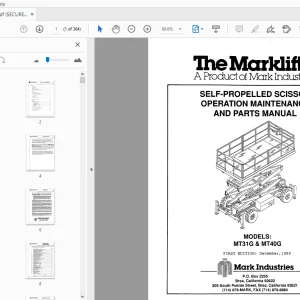 MARKLIFT MT31G & MT40G SELF-PROPELLED SCISSOR OPERATION & PARTS MANUAL - PDF