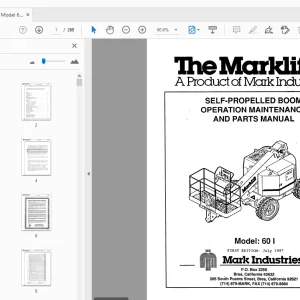 MARKLIFT Model 60 I SELF-PROPELLED BOOM OPERATION & PARTS MANUAL - PDF